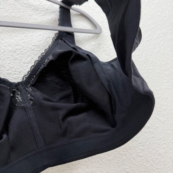 Catherines Intimates Black Cotton Comfort Wireless Bra Womens size 42DDD NEW - Picture 5 of 6